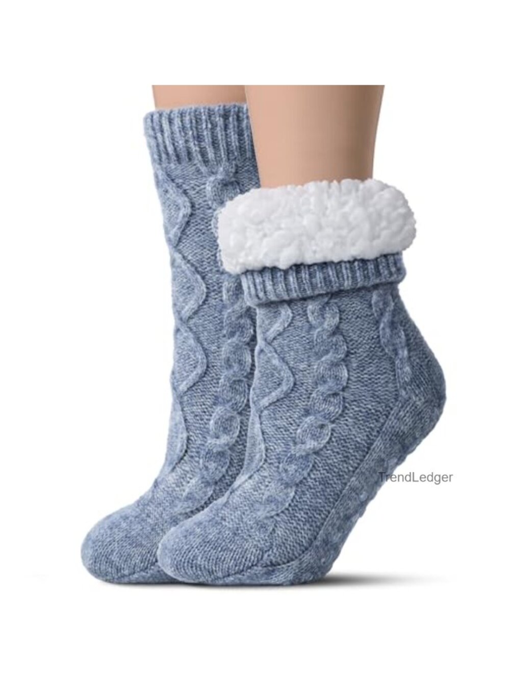Sherpa Lined Slipper Socks with Grippers Non Slip Fuzzy Warm